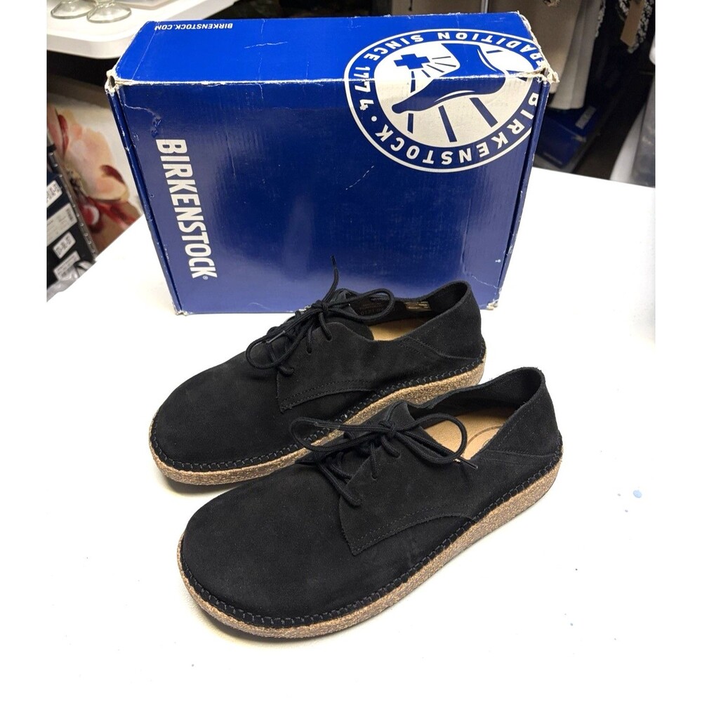 Birkenstock Gary Black Suede Lace Up Oxford Derby Men’s Size 8 Women 10 New